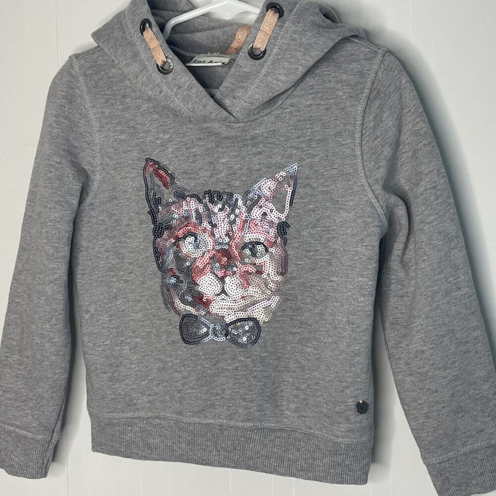 Eat Ants By Sanetta Soft Sequin Cat Hoodie Sweatshirt Size 3-4 98cm - Picture 2 of 10